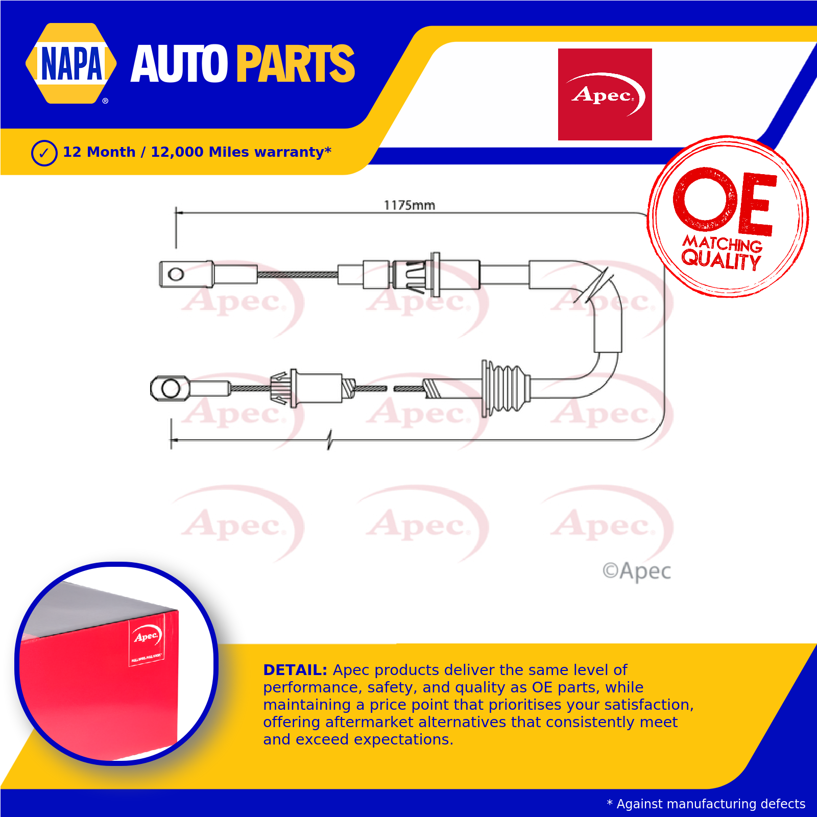 Apec Handbrake Cable Front CAB1378 [PM1801186]