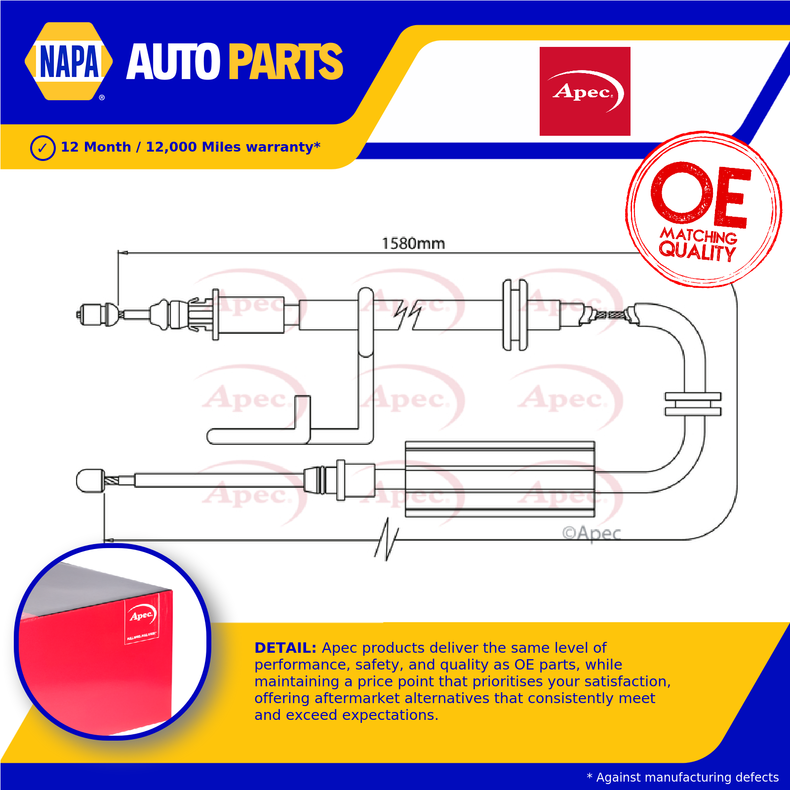 Apec Handbrake Cable Rear Left CAB1268 [PM1801132]