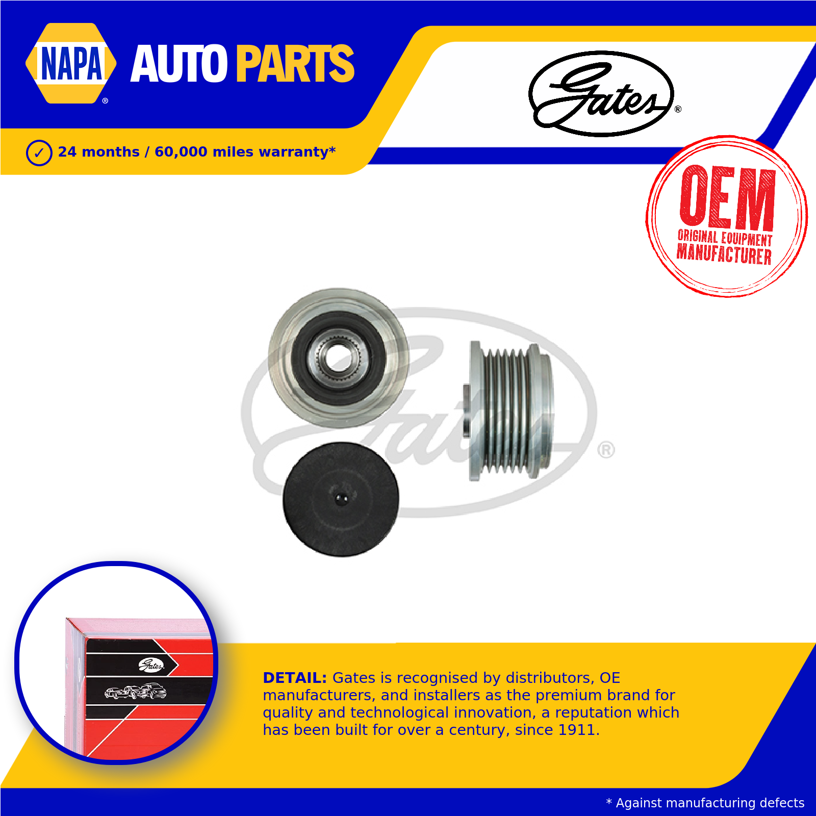 Gates Overrunning Alternator Pulley OAP7256 [PM1647960]