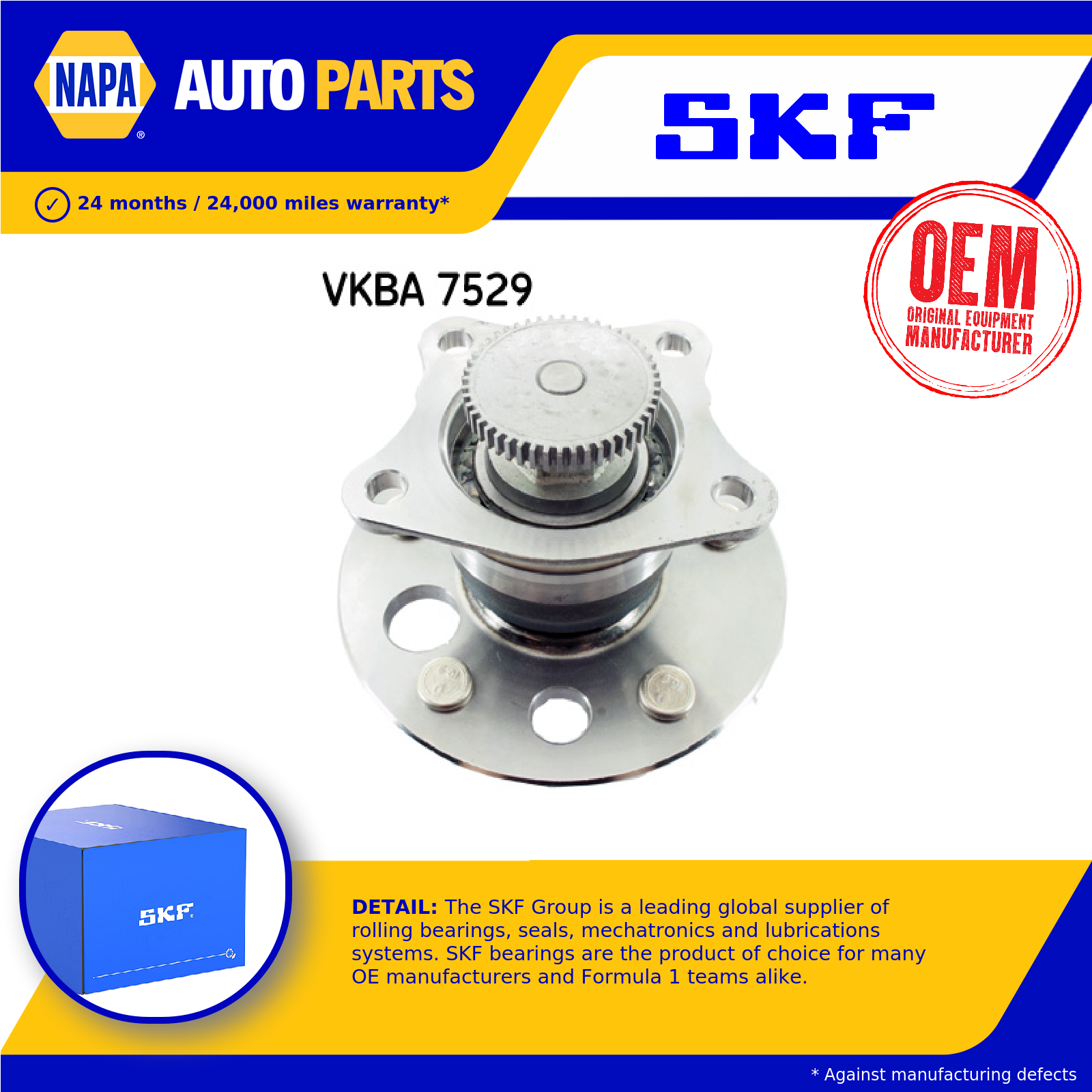 SKF Wheel Bearing Kit Rear VKBA7529 [PM653058]