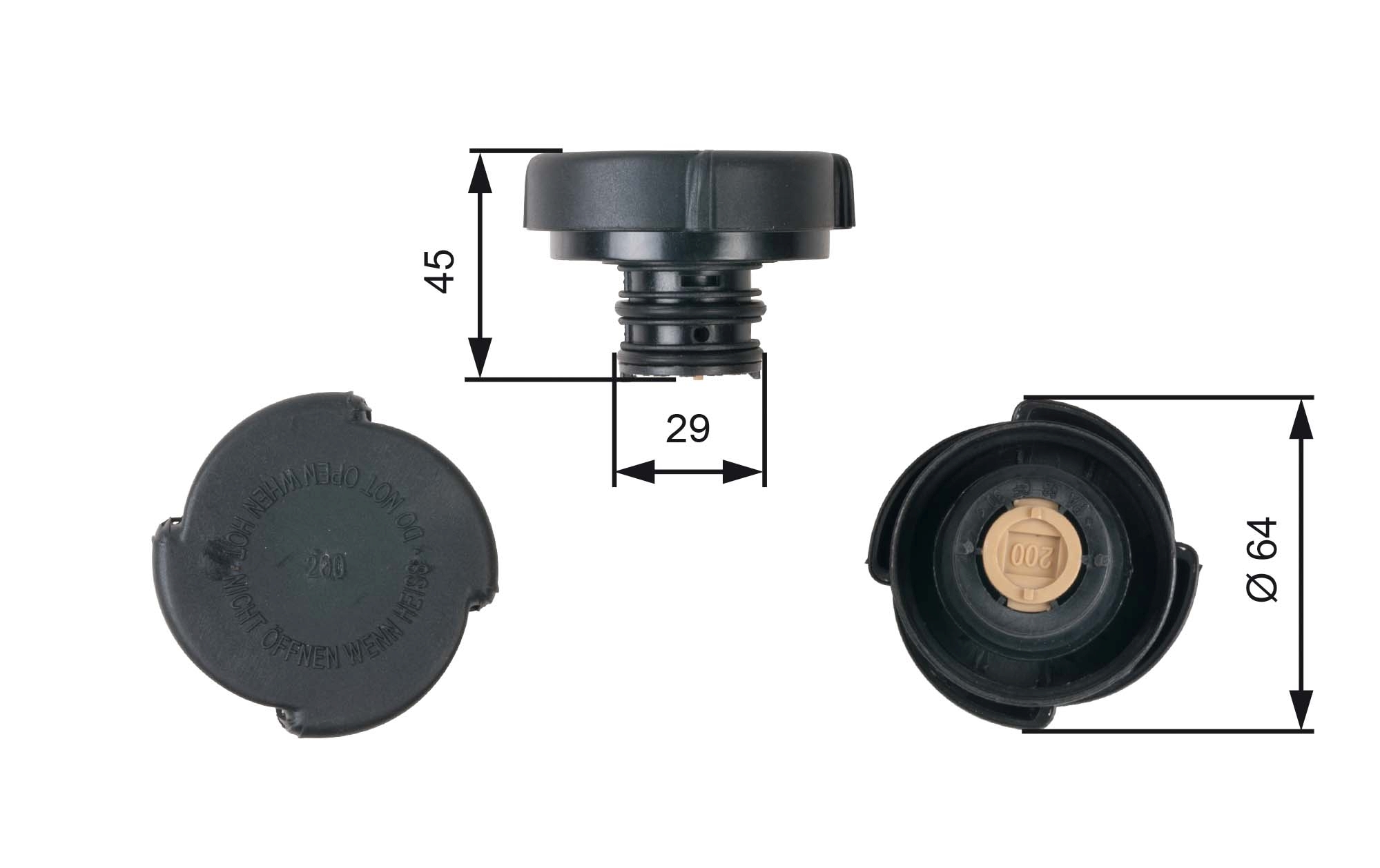 Radiator Cap fits BMW 523 E39, F10, F11 2.5 3.0 95 to 11 Gates 17111712492 New - Picture 2 of 7