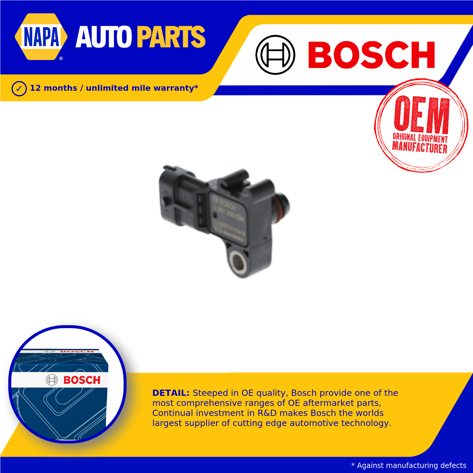Bosch Boost Pressure Sensor 0261230524 [PM2172272]