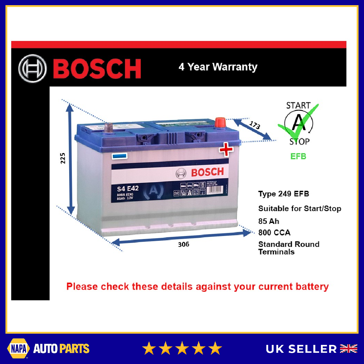 Bosch Car Battery S4E42 [PM1644067]