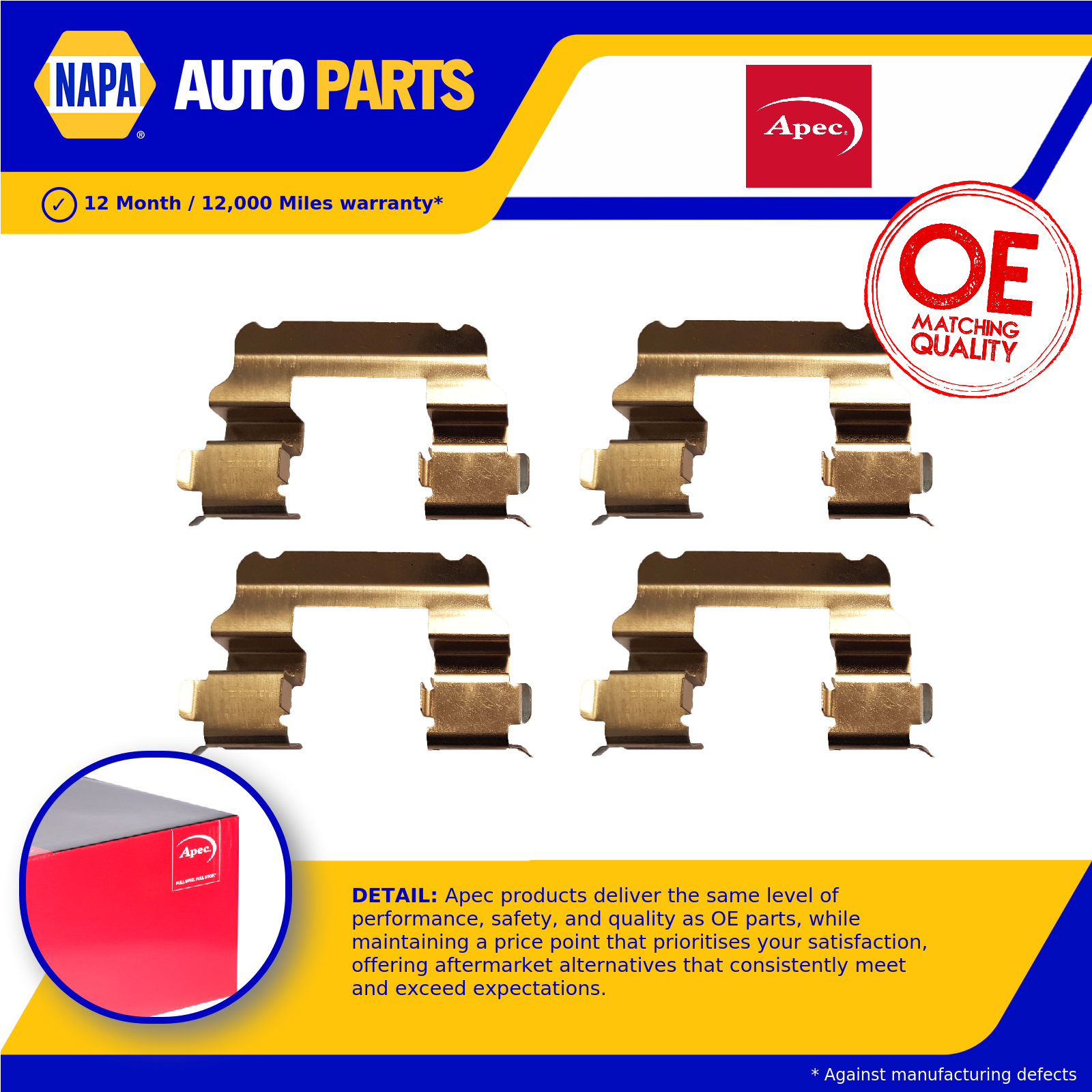 Apec Brake Pad Fitting Kit Rear KIT1085 [PM1804760]