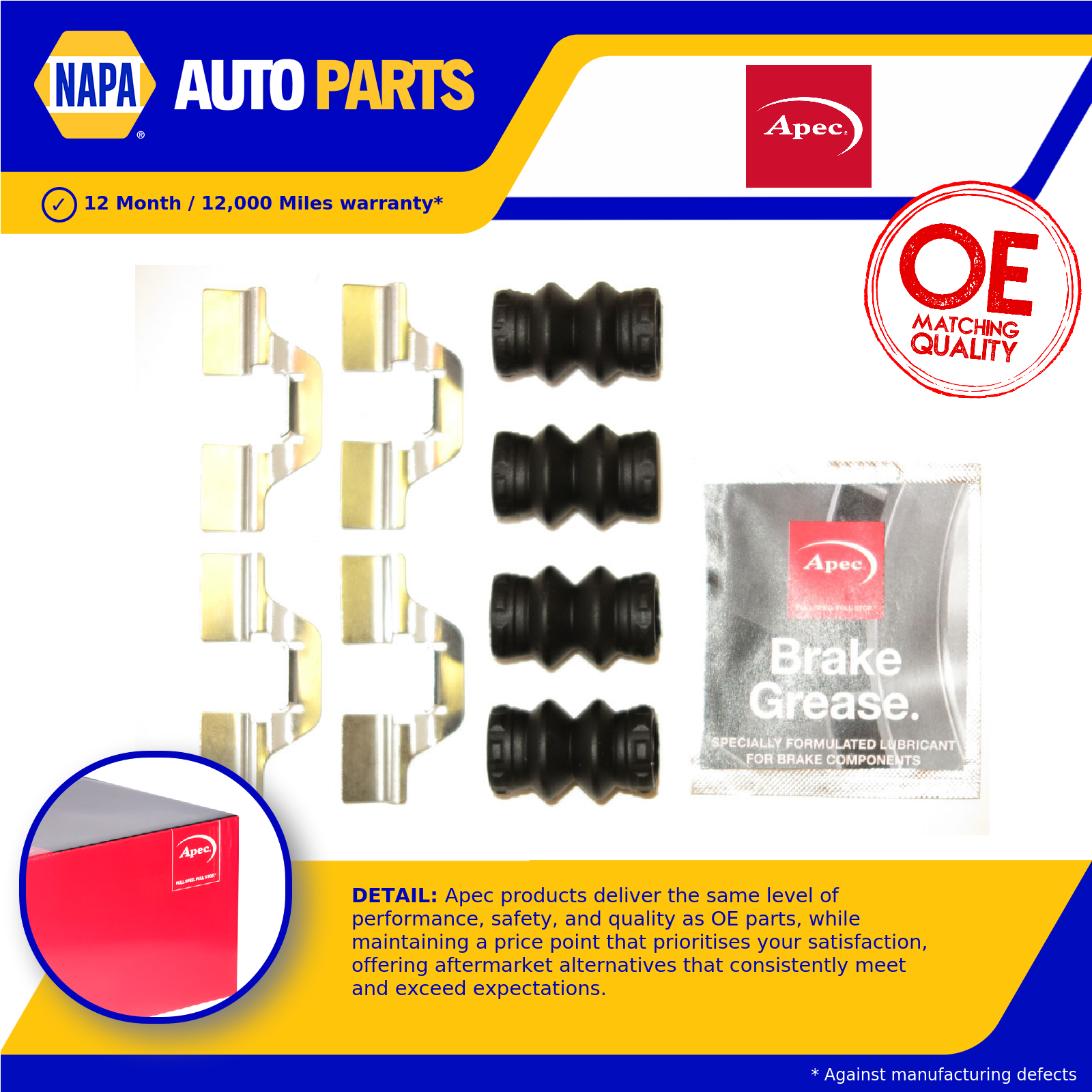 Apec Brake Pad Fitting Kit Rear KIT1214 [PM1804885]