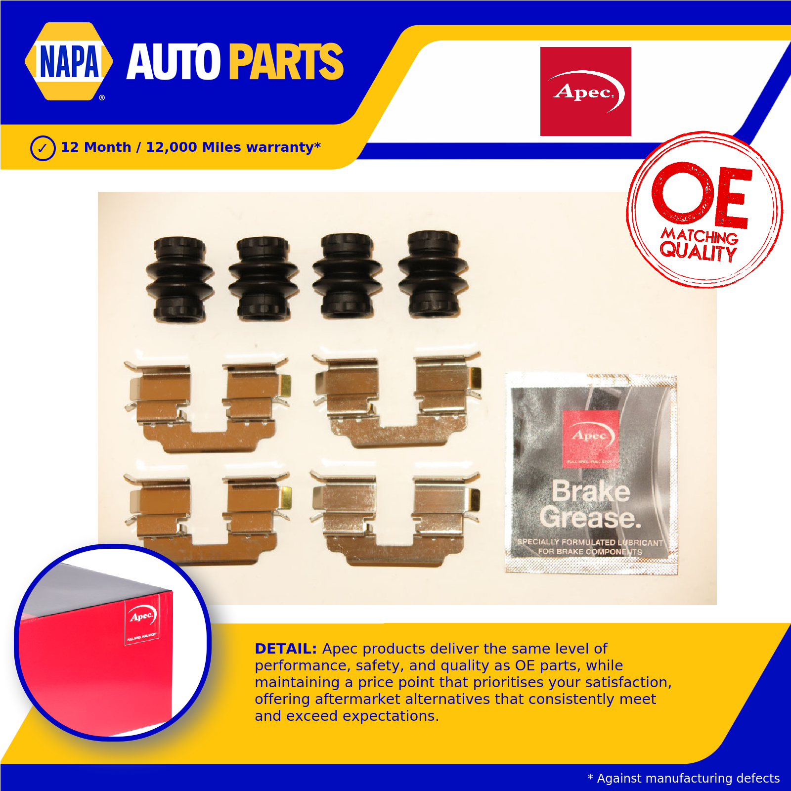 Apec Brake Pad Fitting Kit Rear KIT1244 [PM1804915]