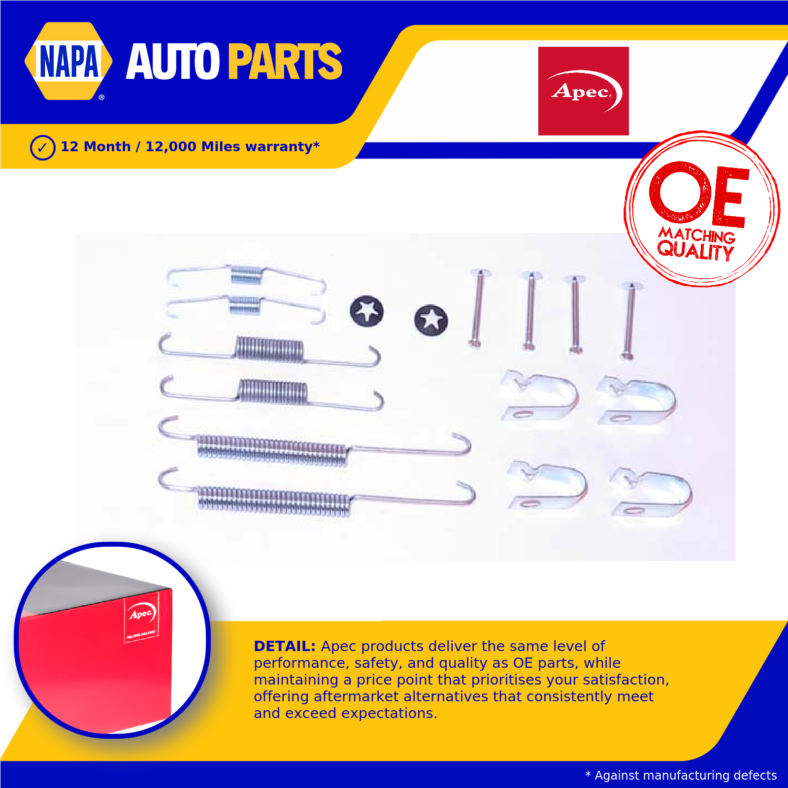 Apec Brake Shoe Fitting Kit Rear KIT2000 [PM1804990]