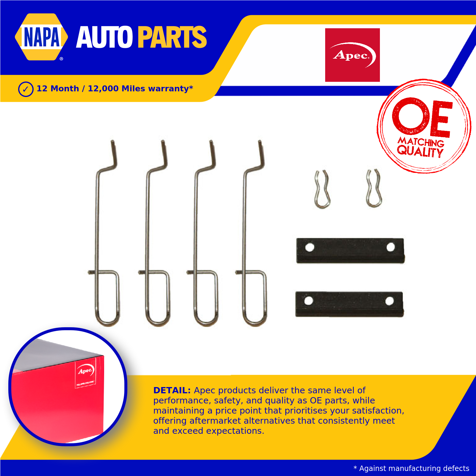 Apec Brake Pad Fitting Kit Rear KIT311 [PM1805191]