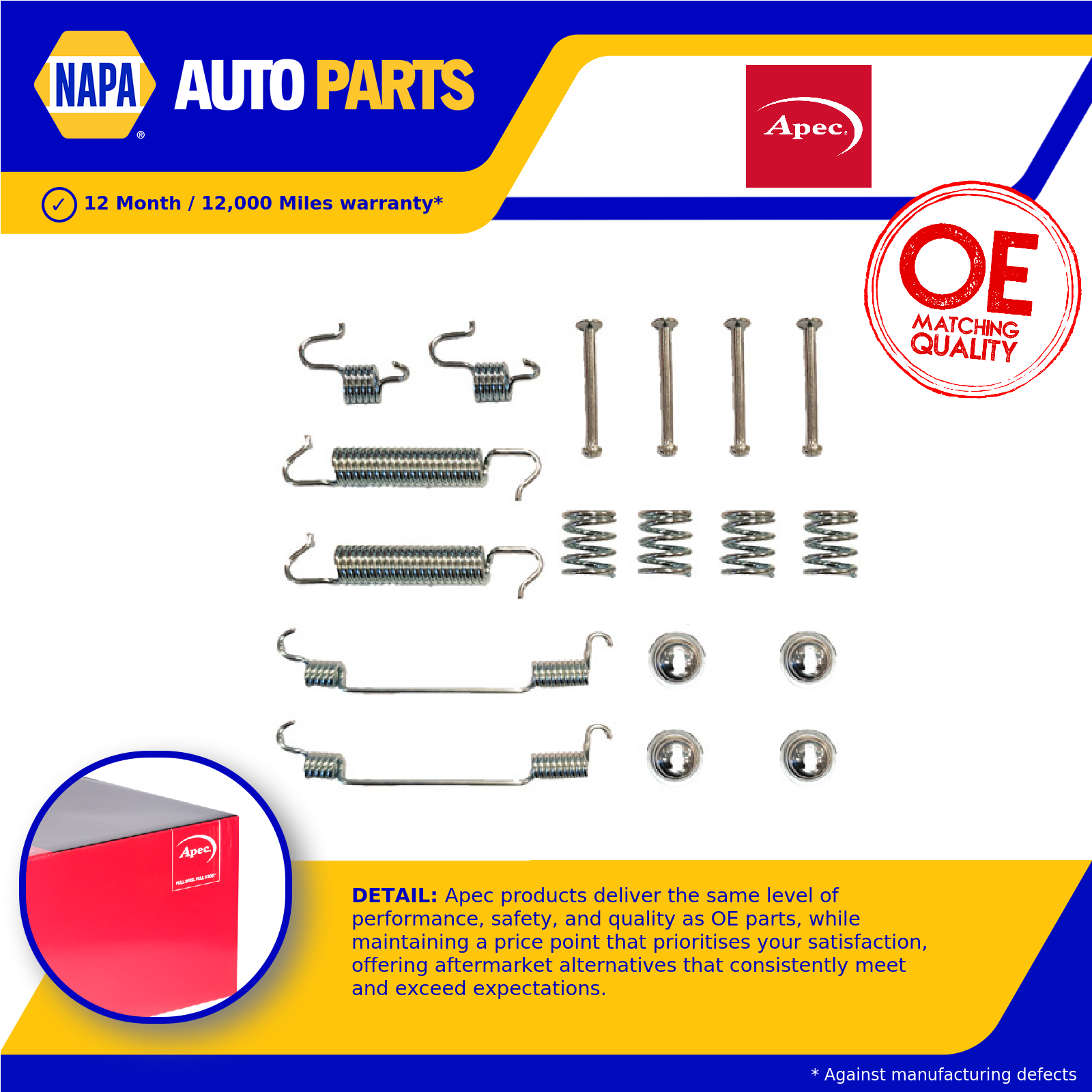 Apec Brake Shoe Fitting Kit Rear KIT956 [PM1805496]