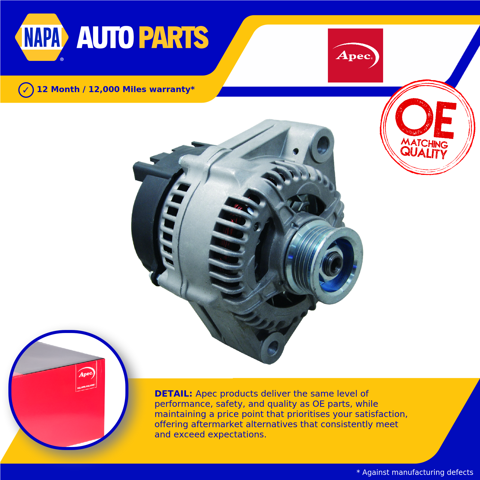 Alternator AAL1040 Apec YLE101520 YLE101520E YLE101530E GNU2478 Quality New