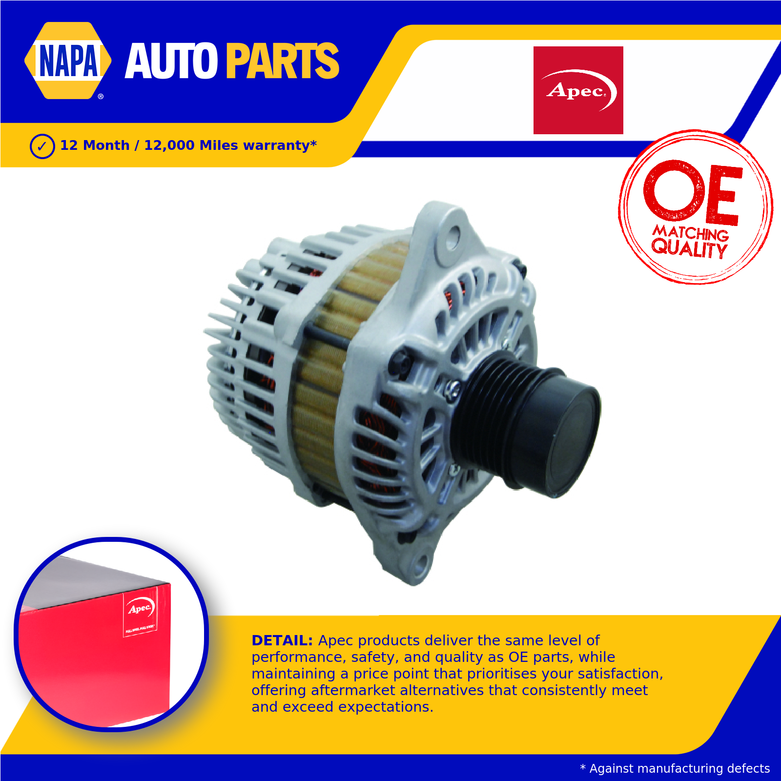 Alternator AAL1235 Apec 04801323AB 04801323AC 04801323AD 4801323AB 4801323AC New