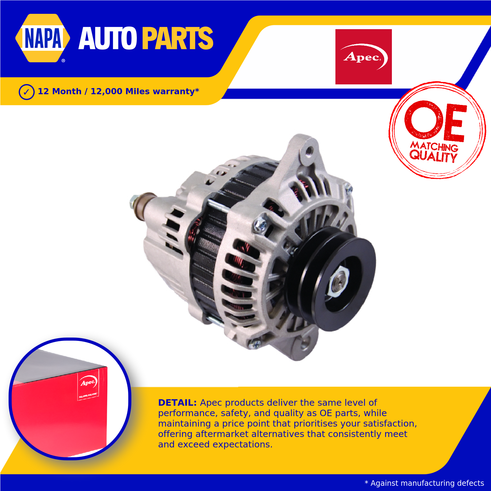 Alternator AAL1810 Apec A003TA4298 A003TA4298A A003TB1999 A003TB1999KD A3TA4298