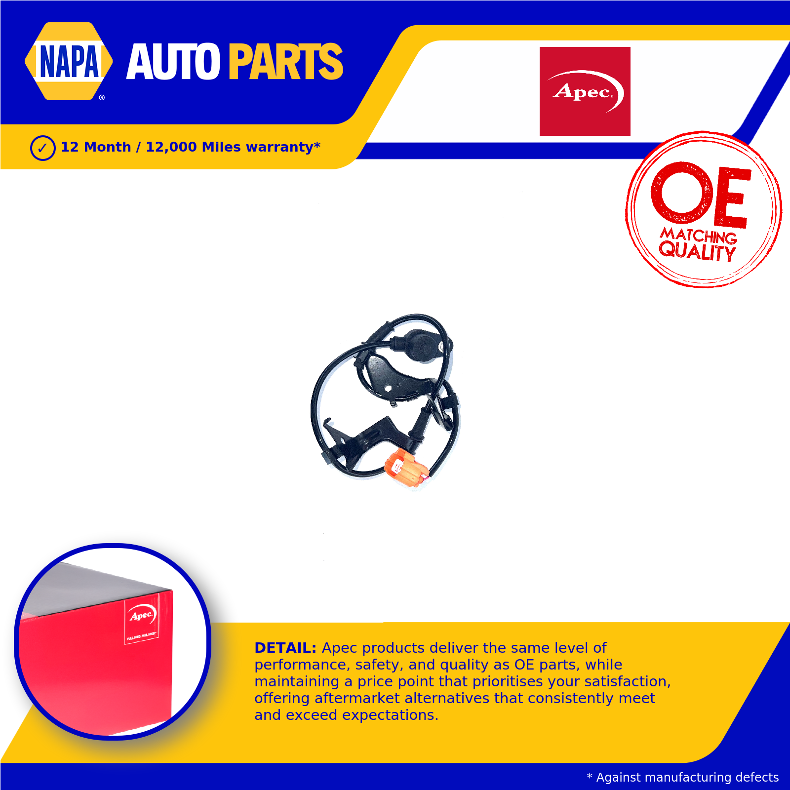Apec ABS Sensor Front Right ABS1658 [PM2220377]