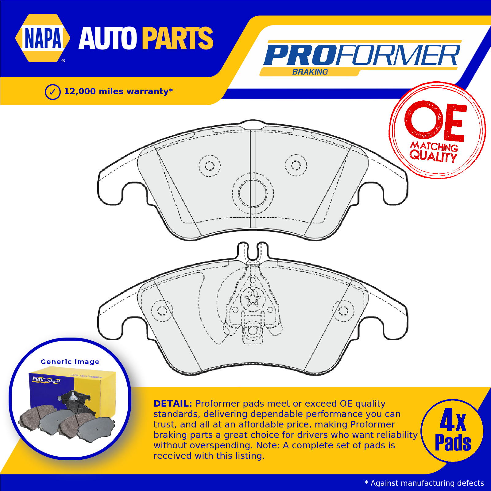 Proformer Brake Pads Set Front PBP7168 [PM1992814]