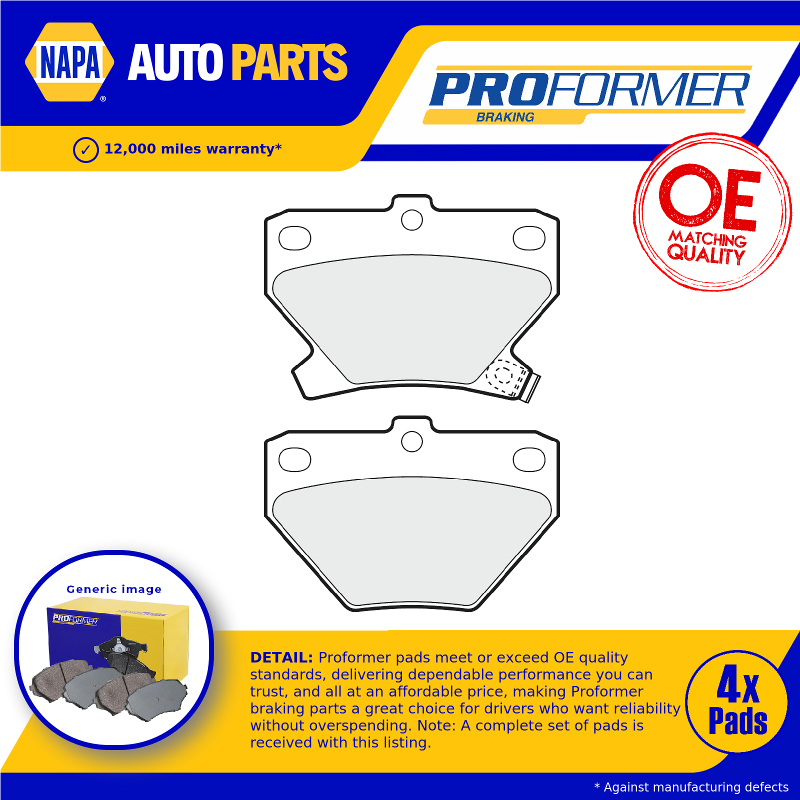 Proformer Brake Pads Set Rear PBP7247 [PM1992893]