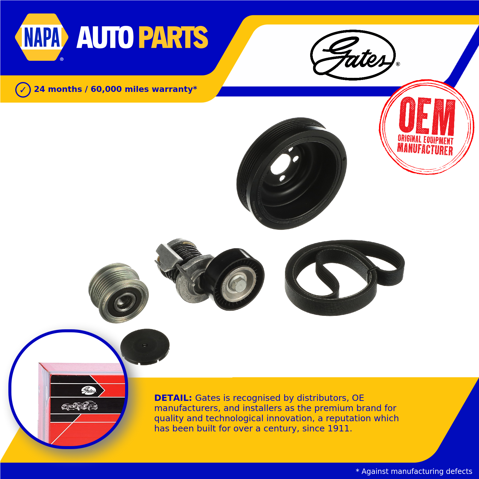 Gates Drive Belt Kit K046PK1070 [PM154512]