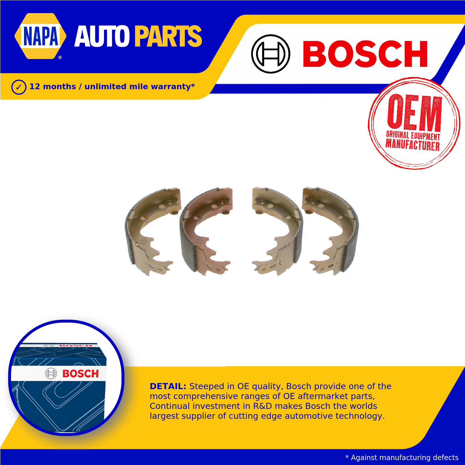 Bosch Brake Shoes Set 0986487396 [PM241595]
