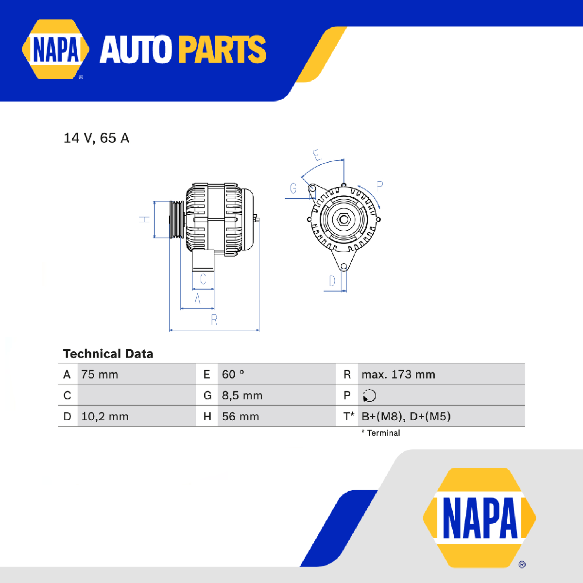 Alternator fits CITROEN XSARA N0, N1, N2 1.4 97 to 00 KFX(TU3JP) Bosch 57051J - Picture 1 of 7