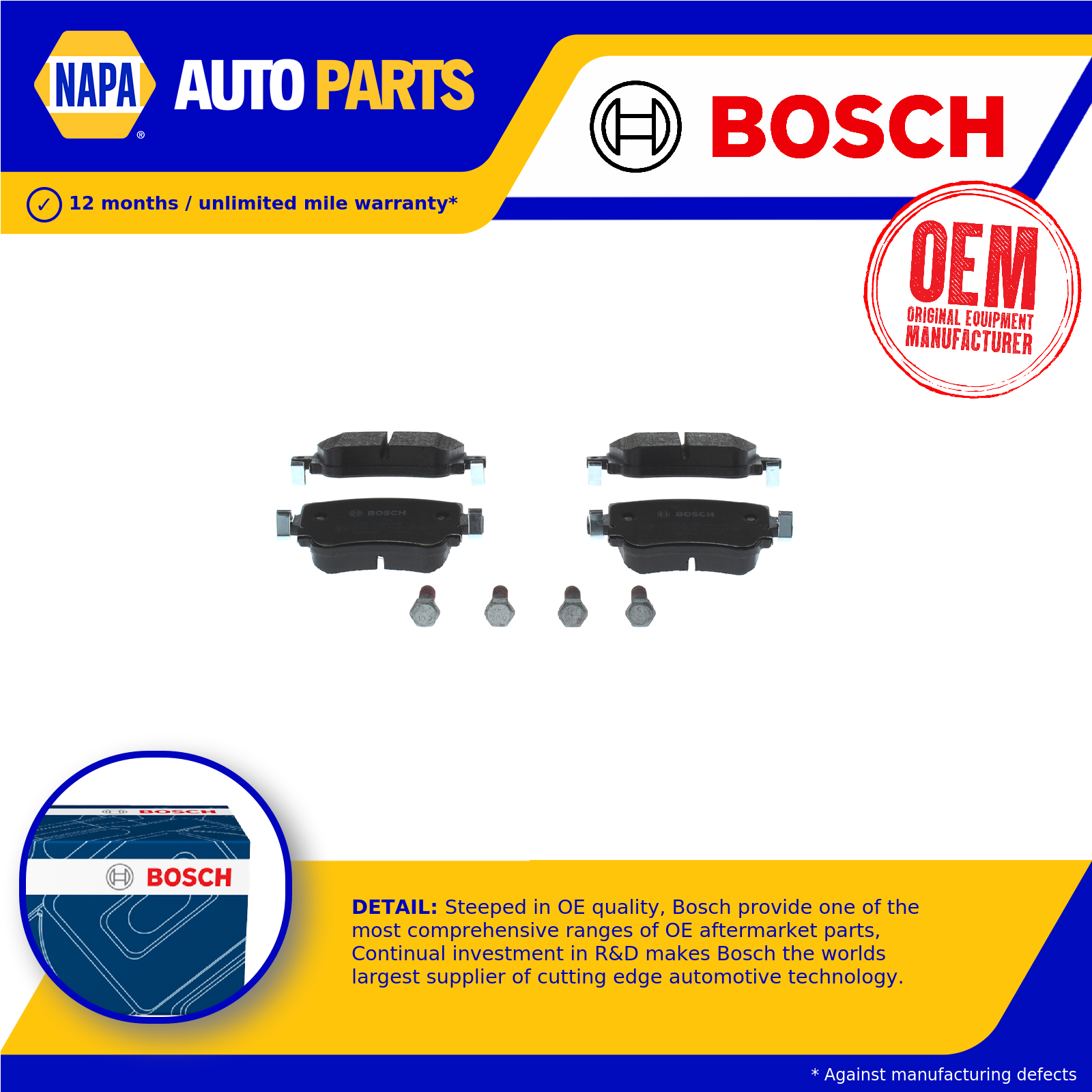 Bosch Brake Pads Set Rear 0986494797 [PM1286250]