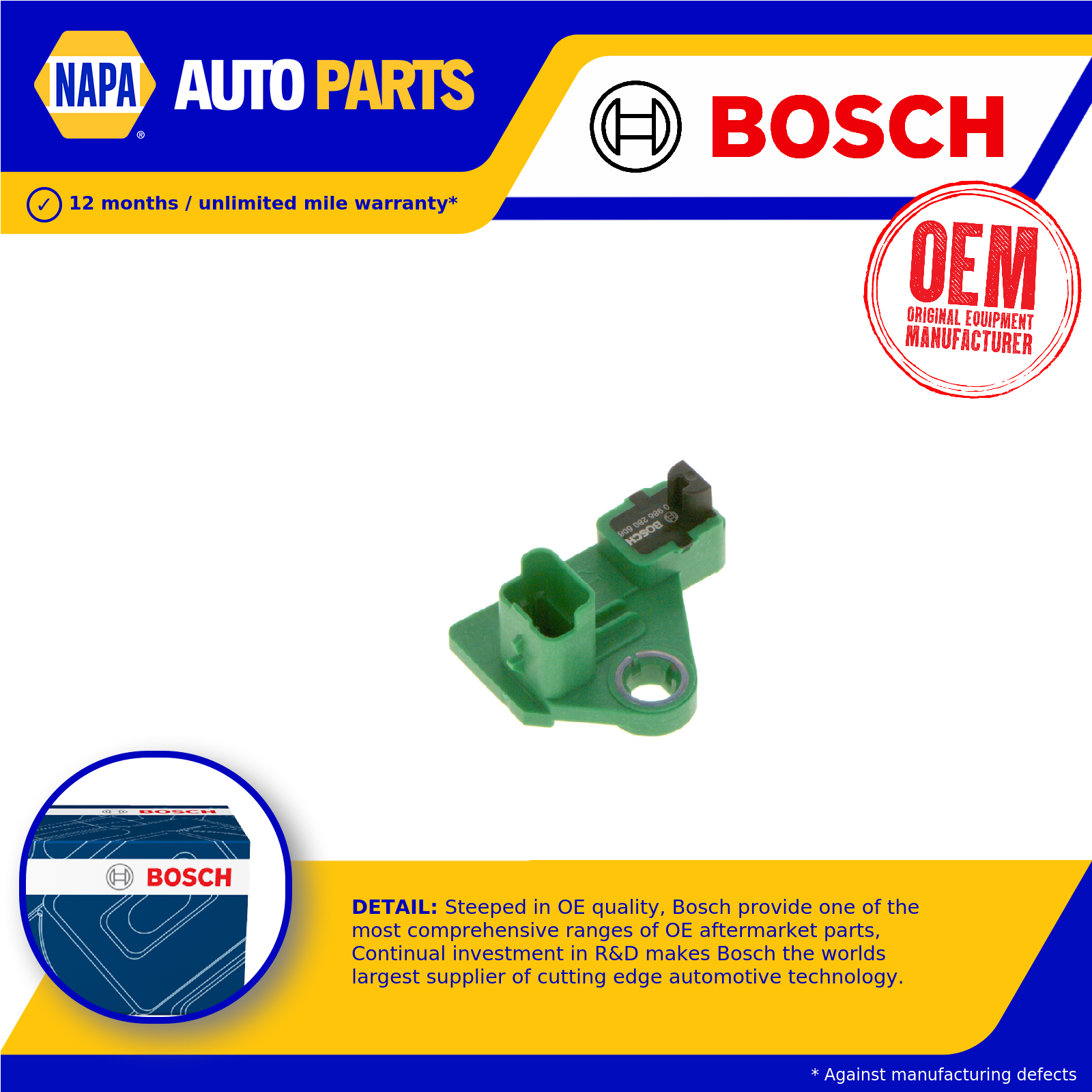 Bosch RPM / Crankshaft Sensor 0986280608 [PM1876581]