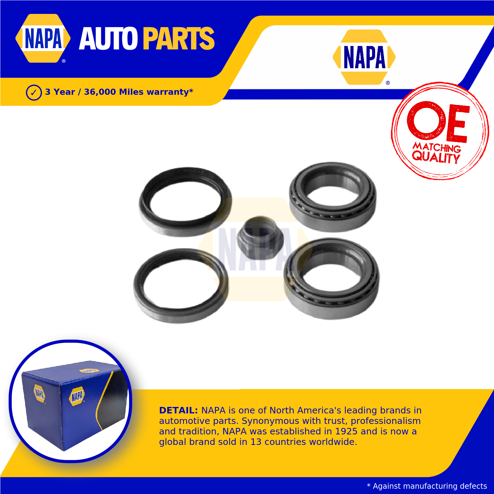 NAPA Wheel Bearing Kit Front PWB1052 [PM1851551]