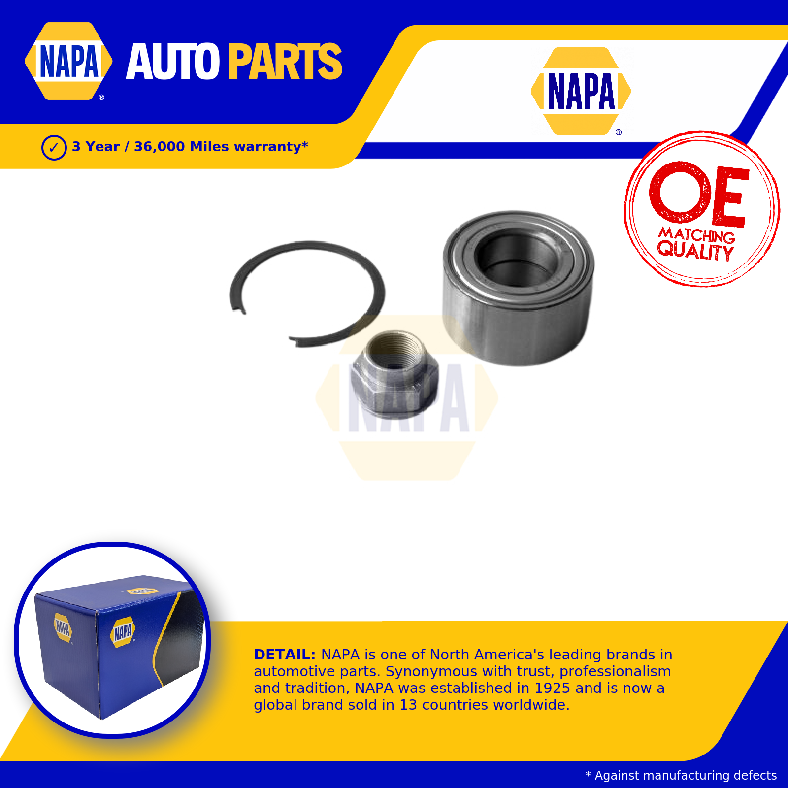NAPA Wheel Bearing Kit Front PWB1130 [PM1851628]