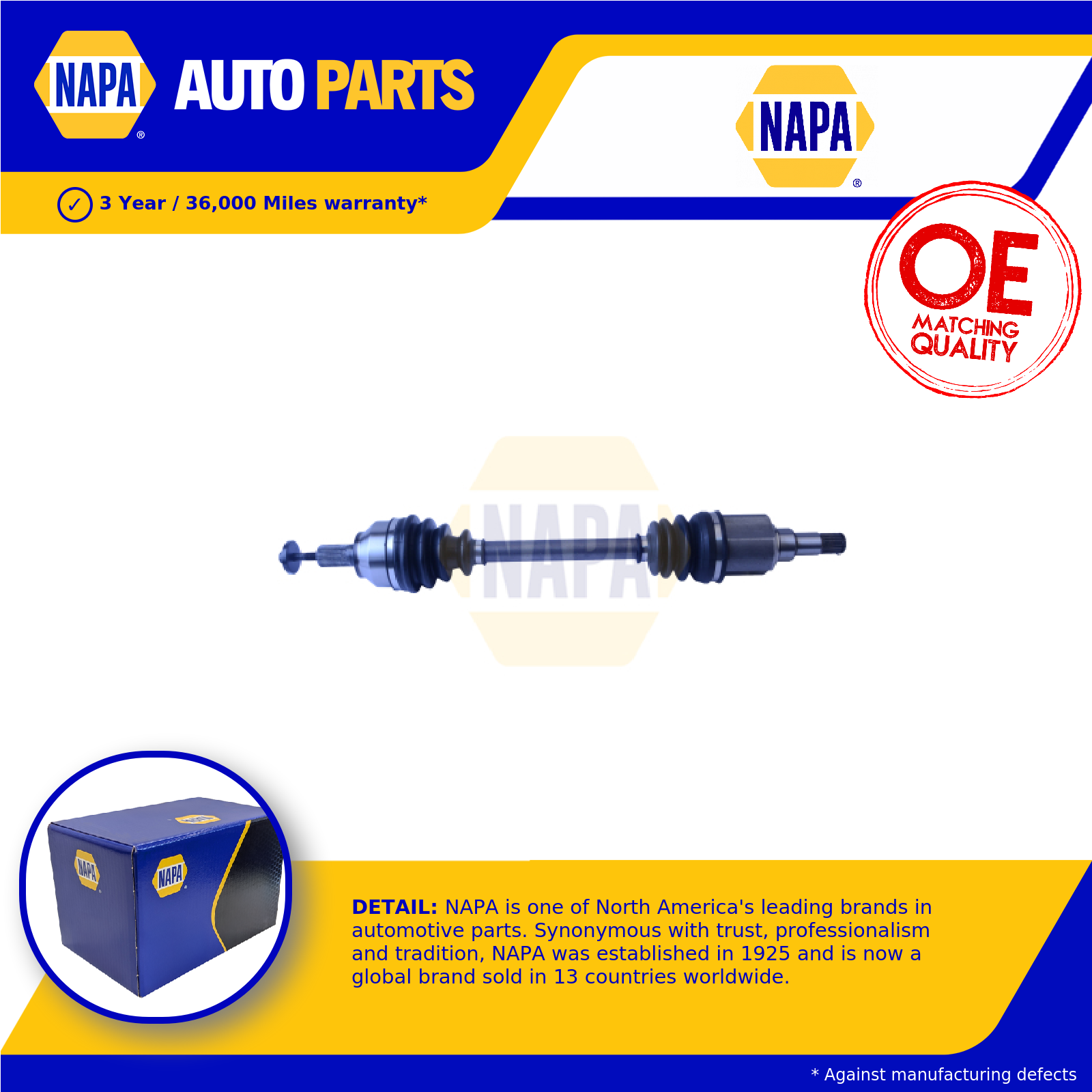 NAPA Drive Shaft Front Left NDS1033L [PM1906798]