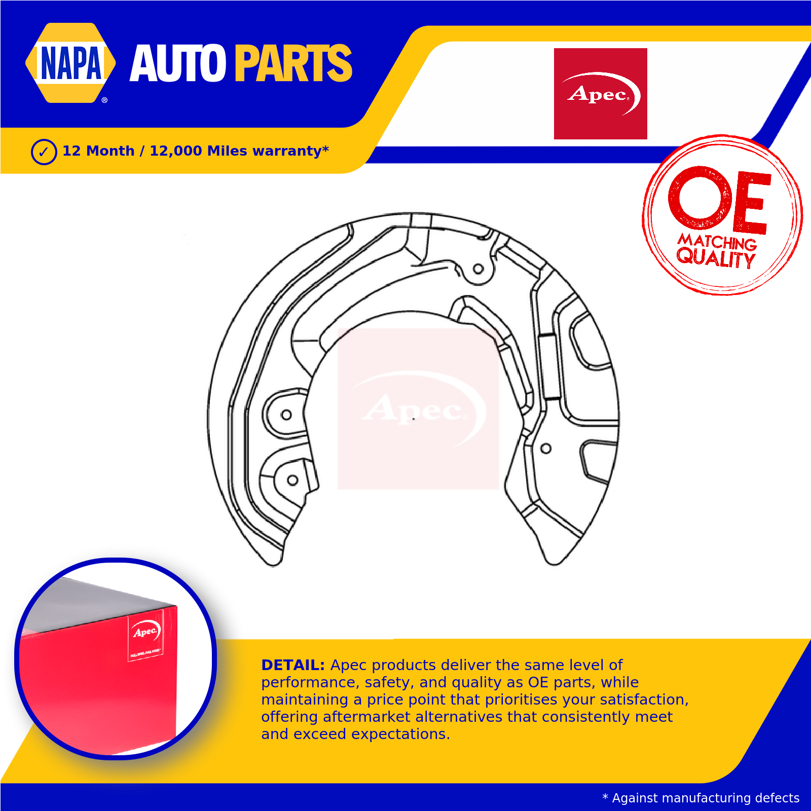 Apec Brake Disc Splash Panel Front Right ASG1019 [PM2049195]