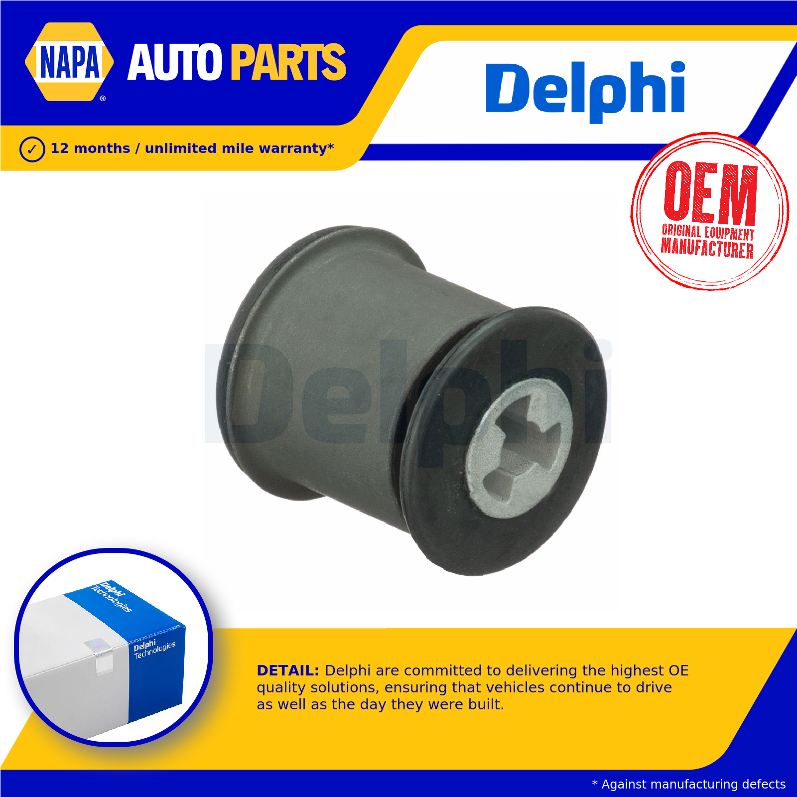 Delphi Wishbone / Control / Trailing Arm Bush TD1772W [PM1762641]