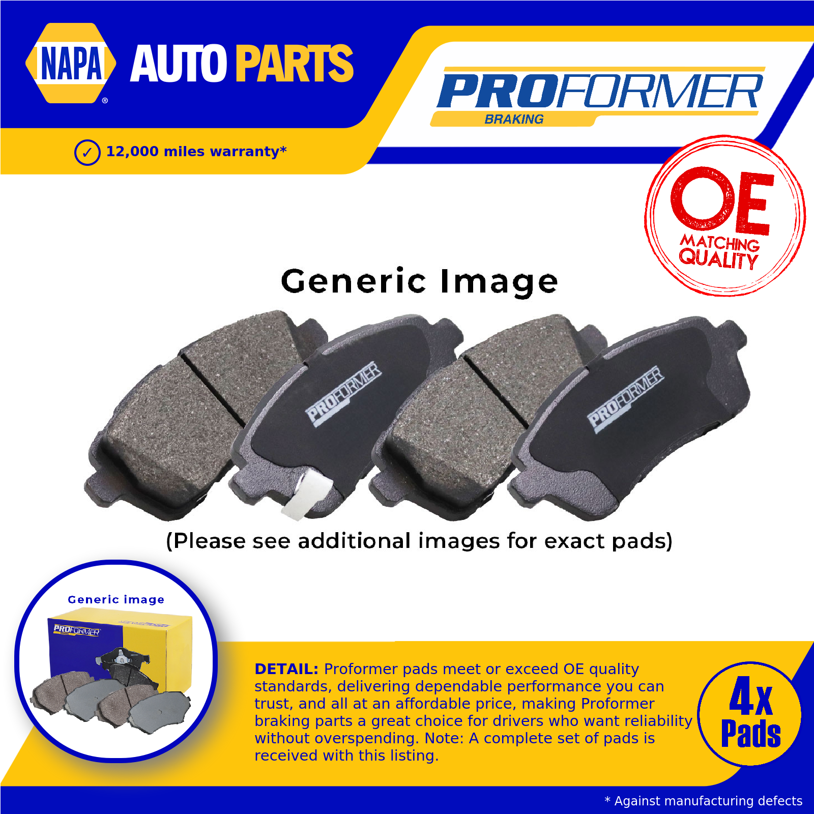 Proformer Brake Pads Set Front PBP7168 [PM1992814]